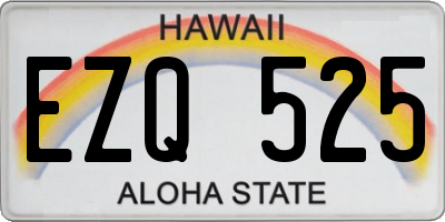 HI license plate EZQ525
