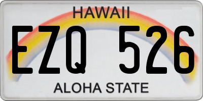 HI license plate EZQ526