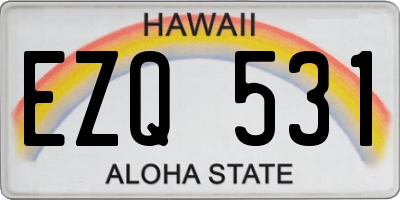 HI license plate EZQ531