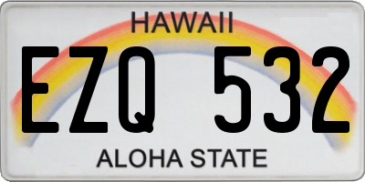 HI license plate EZQ532