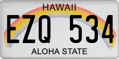 HI license plate EZQ534