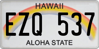 HI license plate EZQ537