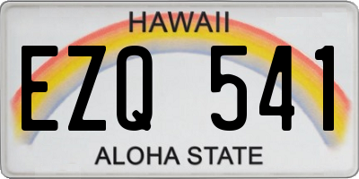 HI license plate EZQ541