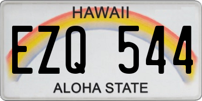 HI license plate EZQ544