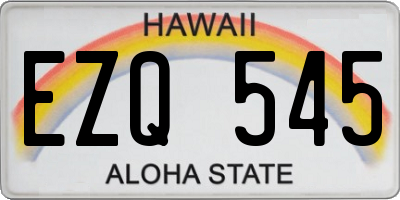 HI license plate EZQ545