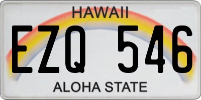 HI license plate EZQ546