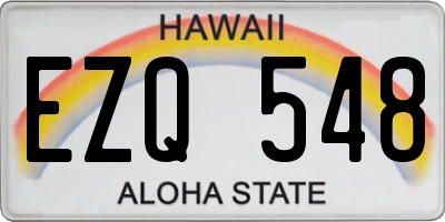 HI license plate EZQ548