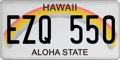 HI license plate EZQ550