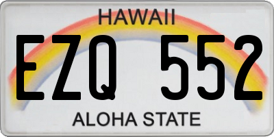 HI license plate EZQ552