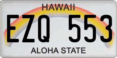 HI license plate EZQ553