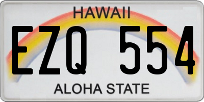 HI license plate EZQ554