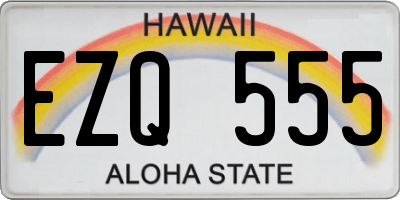 HI license plate EZQ555