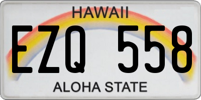 HI license plate EZQ558