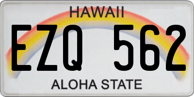 HI license plate EZQ562