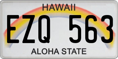 HI license plate EZQ563