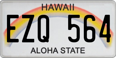 HI license plate EZQ564