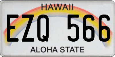 HI license plate EZQ566