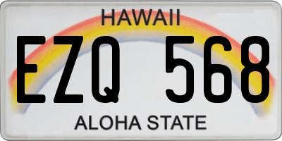 HI license plate EZQ568