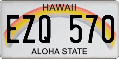 HI license plate EZQ570