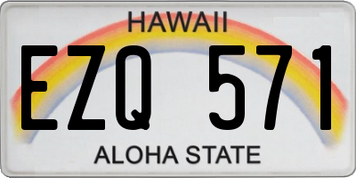 HI license plate EZQ571