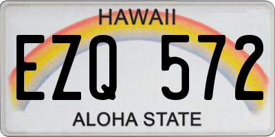 HI license plate EZQ572