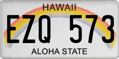 HI license plate EZQ573