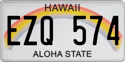 HI license plate EZQ574