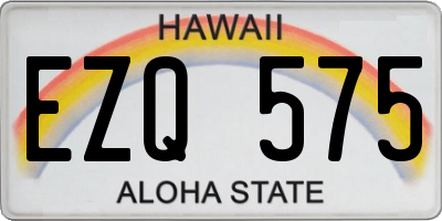 HI license plate EZQ575