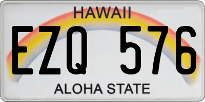 HI license plate EZQ576