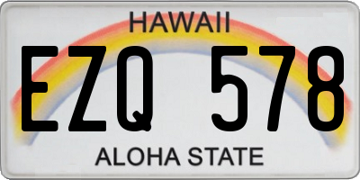 HI license plate EZQ578