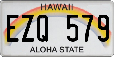 HI license plate EZQ579