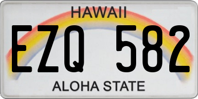 HI license plate EZQ582
