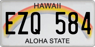 HI license plate EZQ584