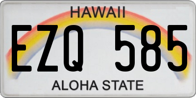 HI license plate EZQ585