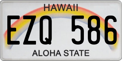 HI license plate EZQ586