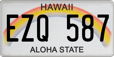 HI license plate EZQ587