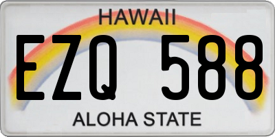 HI license plate EZQ588