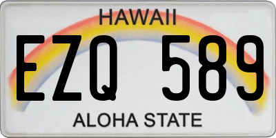 HI license plate EZQ589
