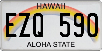HI license plate EZQ590