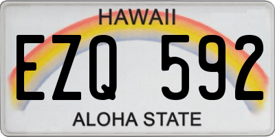 HI license plate EZQ592
