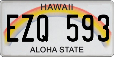 HI license plate EZQ593
