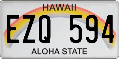 HI license plate EZQ594
