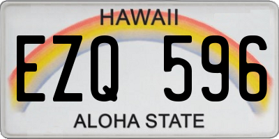 HI license plate EZQ596