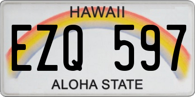 HI license plate EZQ597