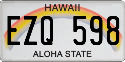 HI license plate EZQ598