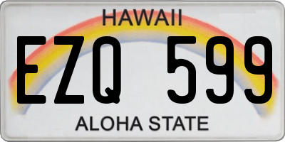 HI license plate EZQ599