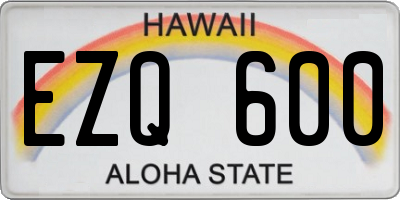 HI license plate EZQ600