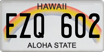 HI license plate EZQ602