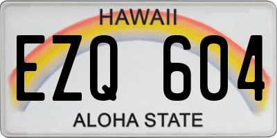 HI license plate EZQ604