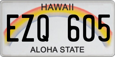 HI license plate EZQ605